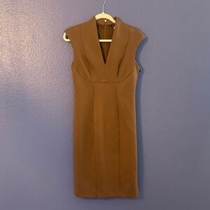 Tommy Hilfiger Brown Sleeveless V-Neck Midi Dress